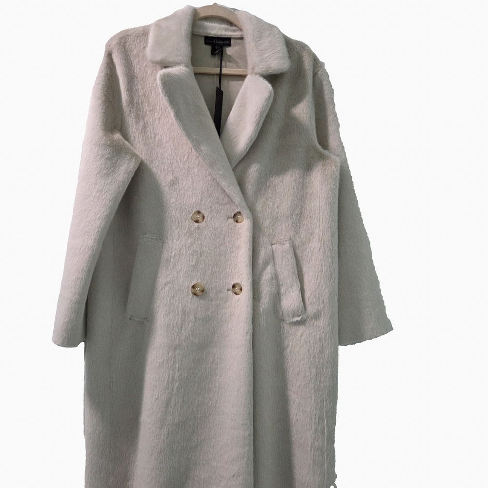 House of Harlow 1960 Cream Faux Fur Women's Coat